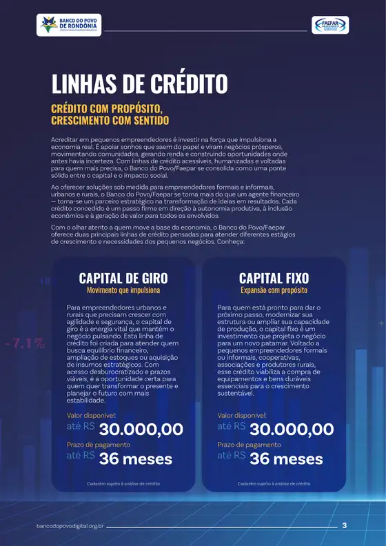 Página 3: Linhas de crédito