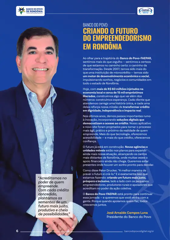 Página 6: Mensagem do presidente