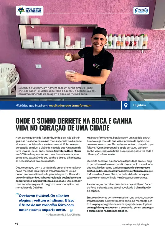 Página 12: Sorveteria Doce Mania, Cujubim