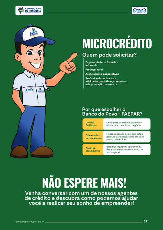 Página 27: Microcrédito: quem pode solicitar